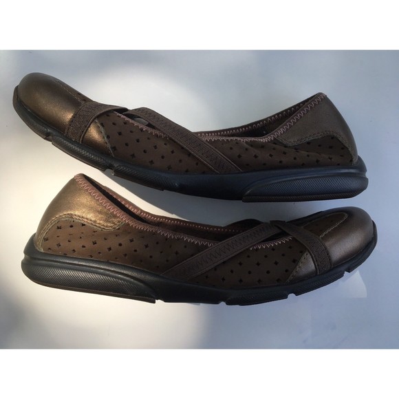 Privo Brown And Metallic Slip On Ballet Flats Size 8 M - Picture 6 of 8